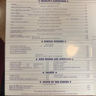 menu