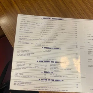 menu