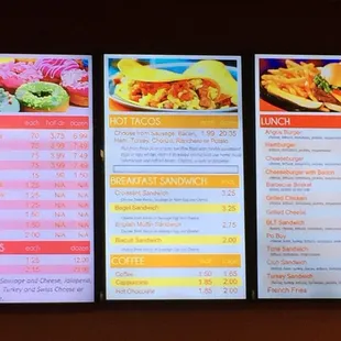 Their updated menu. 8/2018.
