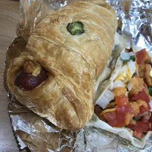 Large croissant sausage, jalapeño, cheese kolache