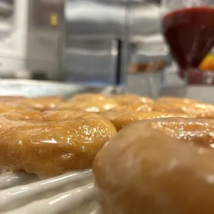 glazed donuts on a cooling rack