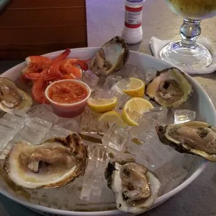 Oysters and shrimp appetizer.