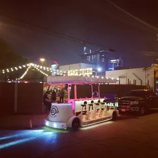 Party Bike with best lighting ever at Mama Tried!