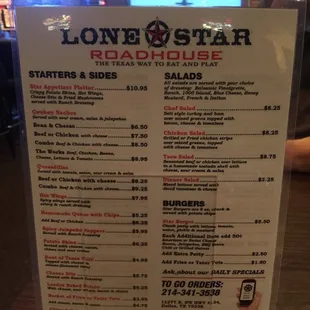 menu