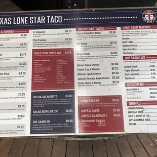 Menu posted outside June 3, 2021