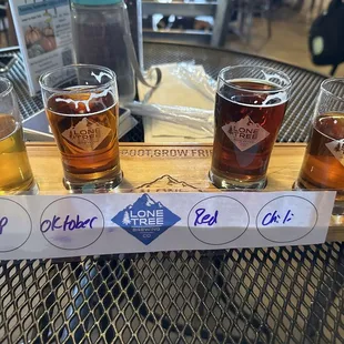 Stroopwafel, Oktoberfest, Irish red, and hatch green chili amber. All are delicious!