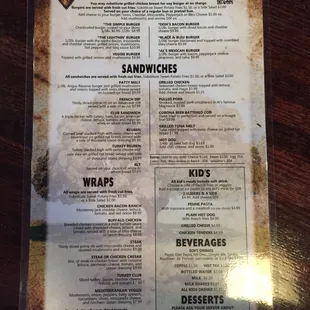 menu