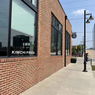 the front of a brick building