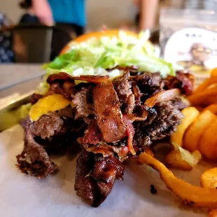&quot;Welcome to Smashville&quot; Burger with Curly Fries