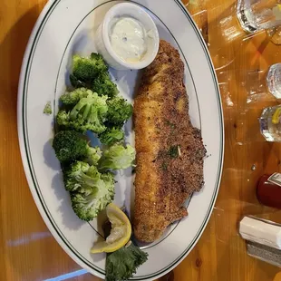 fish and broccoli