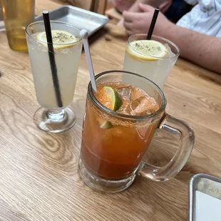 Michelada and lavender lemonade