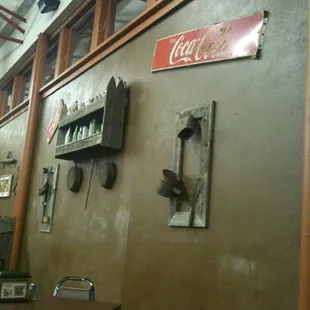 One wall in the restaurant