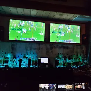 Half of the upstairs bar