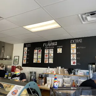 Menu at Long Beach Creamery 7/18/21