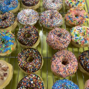 colorful sprinkle donuts