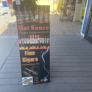 All the various types of hot sauces they carry