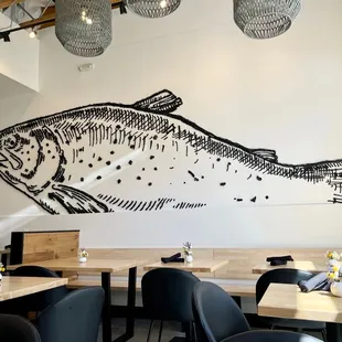 a large fish on the wall