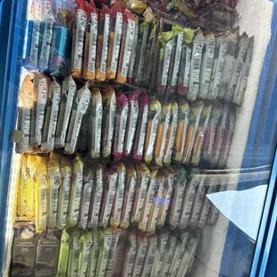 a fridge full of ice cream