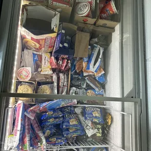 a refrigerator full of snacks