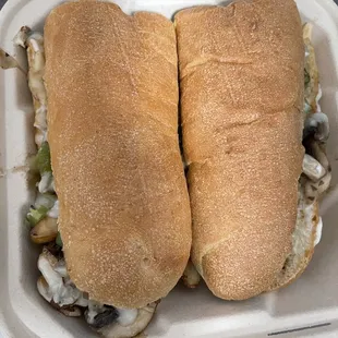 Philadelphia Cheesesteak Sandwich. I enjoyed. Has mushrooms and green peppers.