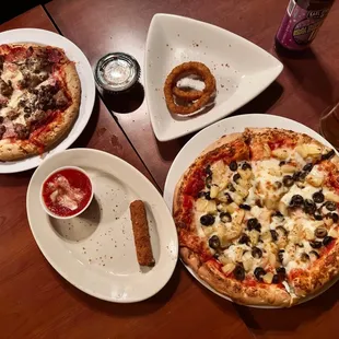 Mini Pizza, Small Pizza, Onion, Rings, Mozzarella Sticks