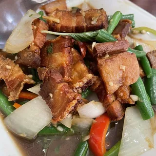 Kra Pao Crispy Pork over Rice