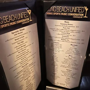 the menu