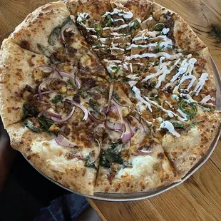 Half Pig and rooster and half a special weekend pizza. Both were fantastic