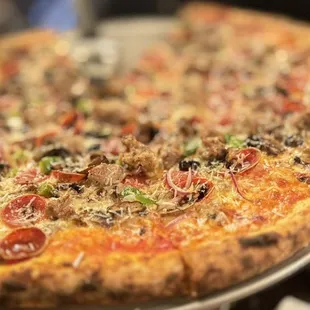 a pizza on a pizza pan