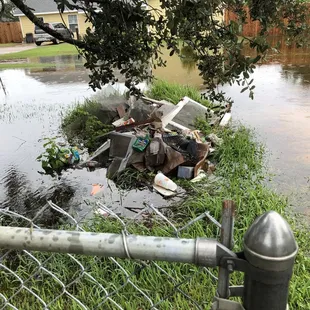 Debris left in our yard for 5 months after job.