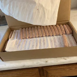 Missing sausages from the newly bought breakfast sausage box. Tape on the box opening was already cut too :/