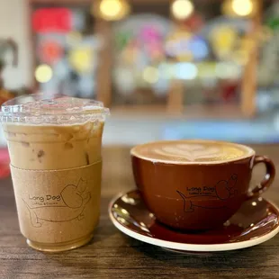 Cardamom iced latte and toasted hazelnut latte