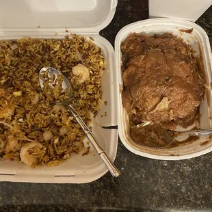 Fried Rice and 148. Shrimp Egg Foo Young