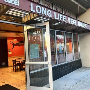 Outside the restaurant