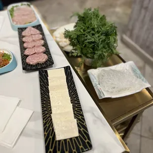 a variety of food on a table