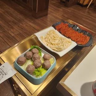 Beef balls and meat