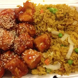 $5.50 lunch special, substitute meat for bean curd