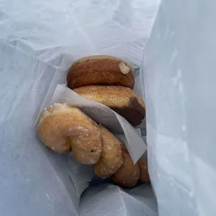 Glazed Twist, Bavarian Cream &amp; Maple Iced Cake... all three spectacular.