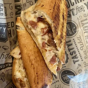 Chicken bacon sub with Buffalo sauce. Oh, YES!