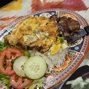 Combination rice plate