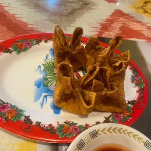 Burnt crab Rangoon