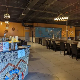 Front desk and dining area