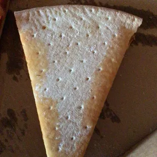 Uncooked, pre-made frozen pizza crust.