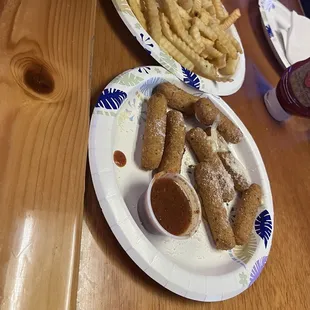 two plates of food