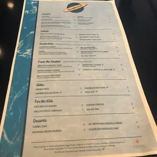 the menu