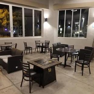 Outdoor, enclosed patio wing.