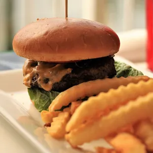 Lava burger (?) cannot confirm. Classic cheeseburger with choice of cheese.