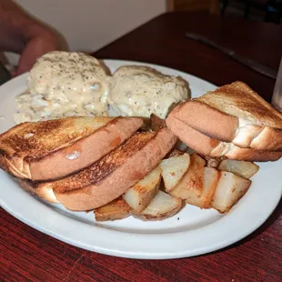Biscuits and Gravy with Country Potatoes