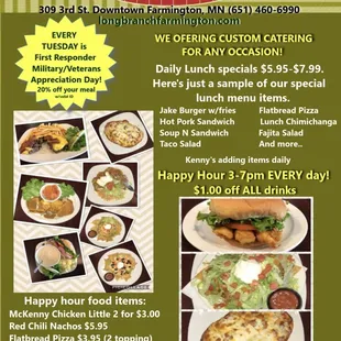 menu, burritos and wraps