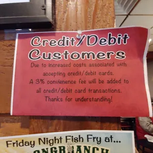 Fees for credit cards